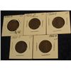Image 1 : 165. (5) 1922 D Lincoln Cents in VF. Redbook value $135.00.