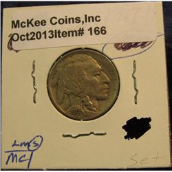 166. 1919 D Buffalo Nickel. EF 40. Streaks of toning on the reverse. Redbook value $260.00.