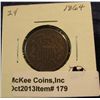 Image 1 : 179. 1864 Large Motto U.S. Two Cent. VF 20. Redbook value $35.00.