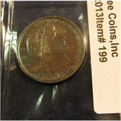 199. 1898 P U.S. Barber Quarter. Heavily toned MS 65. Redbook Value $400++.