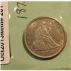 Image 1 : 201. 1875 CC U.S. Twenty Cent Piece. EF-45. Redbook value $1,100.00.