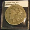 Image 1 : 243. 1889 CC U.S. Morgan Silver Dollar. VG-8. Nice Key date. Redbook value in the lowest grade is $1