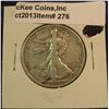 Image 1 : 276. 1919 D Walking Liberty Half Dollar. VF 20. Reverse scr. Redbook value $345.00.