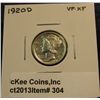 Image 1 : 304. 1920 D Mercury Dime. VF-EF.