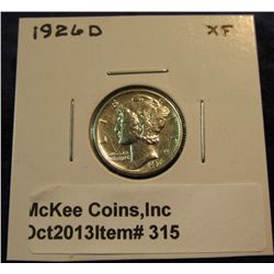 315. 1926 D Mercury Dime. EF 40.