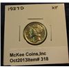 Image 1 : 318. 1927 D Mercury Dime. EF 40.