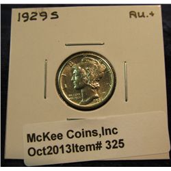 325. 1929 S Mercury Dime. AU+.