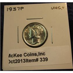 339. 1937 P Mercury Dime. Unc.