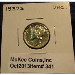 341. 1937 S Mercury Dime. Unc.