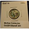 Image 1 : 341. 1937 S Mercury Dime. Unc.