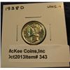 Image 1 : 343. 1938 D Mercury Dime. Unc+.