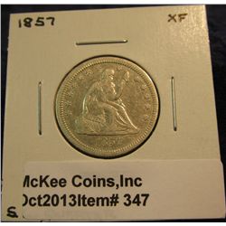 347. 1857 P Seated Liberty Quarters. EF-40.