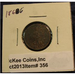 356. 1866 Indian Head Cent. G-4. Porous.