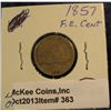 Image 1 : 363. 1857 U.S. Flying Eagle Cent. F-12, Light reverse scr.