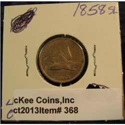 368. 1858 SL U.S. Flying Eagle Cent. VG-8.