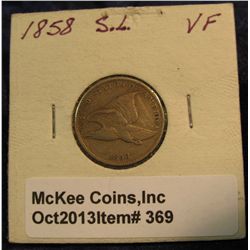 369. 1858 SL U.S. Flying Eagle Cent. VF 20.