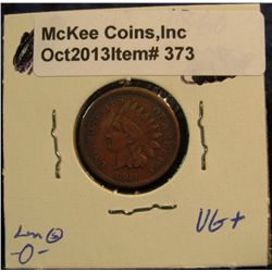 373. 1860 Indian Head Cent. VG+.