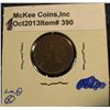 Image 1 : 390. 1866 Indian Head Cent. Scarce. VF 20. Redbook value $100.00.