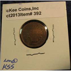 392. 1866 Indian Head Cent. G-4. Bend. Redbook value $50.00.