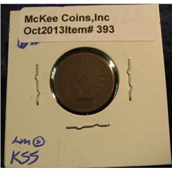 393. 1866 Indian Head Cent. G-4. Redbook value $50.00.