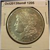 Image 1 : 1205. 1898 S U.S. Morgan Silver Dollar. AU 50. Redbook value $100 in AU & $275 in MS 60.