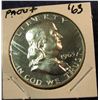 Image 1 : 524. 1963 P Franklin Half Dollar. Proof 65. Cameo frosted obverse.