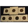 Image 1 : 533. 1883 VF, 84 F, 86 G, 87 VF, 94 G, 95 VF, & 96 VF Indian Head Cents. Redbook value $56.00.