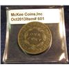 Image 2 : 601. 1819 U.S. Large Cent. VG-8. Redbook value $25.00