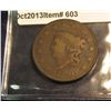 Image 1 : 603. 1820 U.S. Large Cent. VG-8. Redbook value $24.00