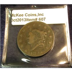 607. 1825 U.S. Large Cent. F-12. Redbook value $35.00.