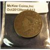 Image 1 : 613. 1830 U.S. Large Cent. VG-8. Redbook value $24.00.