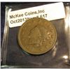 Image 1 : 617. 1833 U.S. Large Cent. F+. Redbook value $30.00.