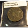 Image 1 : 635. 1839 U.S. Large Cent. Silly head. VF 20. Redbook value $75.00.