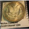 Image 2 : 1390. 1891 P U.S. Morgan Silver Dollar. Rainbow toned MS 65 with a Prooflike reverse. Redbook value 