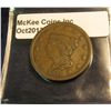 Image 1 : 638. 1841 Large Date U.S. Large Cent. F-12. Redbook value $25.00.