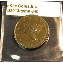 640. 1842 Large Date U.S. Large Cent. EF 40. Redbook value $85.00.