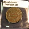 Image 2 : 640. 1842 Large Date U.S. Large Cent. EF 40. Redbook value $85.00.