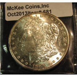 681. 1881 S Morgan Silver Dollar. Brilliant MS 63.