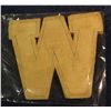 Image 2 : 1440. Pair of large "W" Letter Jacket letters, one with a gold football pin. Both have letters " E C