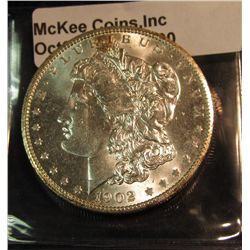 690. 1902 O Morgan Silver Dollar. Brilliant MS 65.