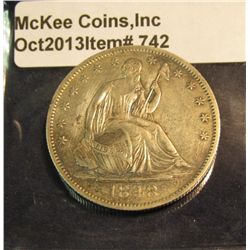 742. 1848 O Seated Liberty Half Dollar. EF 40. Redbook value $140.00.