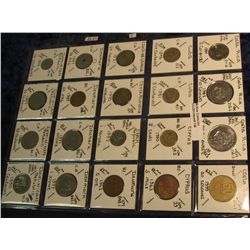 746. (20) World Country Coins in 2" by 2"s. Including Costa Rica, Cuba, Cyprus, Czechoslovakia, Czec