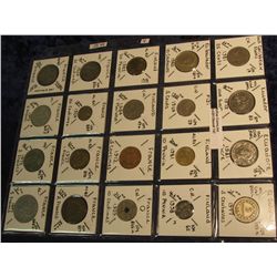 747. (20) World Country Coins in 2" by 2"s. Including East Caribbean States, Ecuador, El Salvador, F