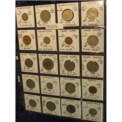 749. (20) World Country Coins in 2" by 2"s. Including Guatemala, Haiti, Honduras, Hong Kong, Iceland