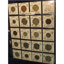 750. (20) World Country Coins in 2" by 2"s. Including Indonesia, Ireland, Israel, Italy, Jamaica, & 