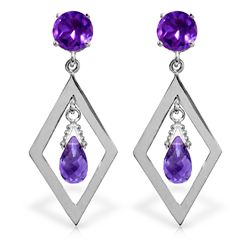 14K W. GOLD 1.40ct AMETHYST CHANDELIER EARRING