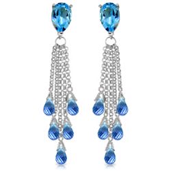 14K WG 12.0ct&3.5ct  BLUE TOPAZ CHANDELIER EARRING