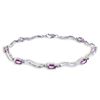 Image 1 : 14k Solid Gold 2.15ct Amethyst & Diamonds Bracelet