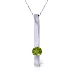 14k White Gold 0.25ct Peridot Bar Necklace