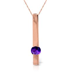 14k Rose Gold 0.25ct Amethyst Bar Necklace